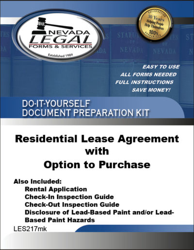 residential lease agreement with option to purchase nevada legal