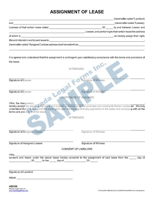 lease assignment landlord