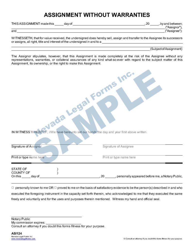 assignment of stock certificate
